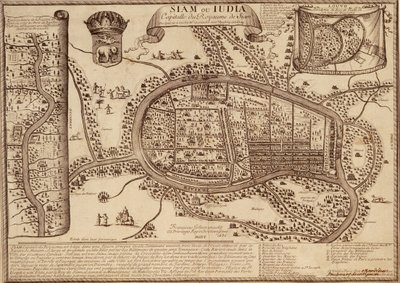 大城府地图，1686年（纸上墨水） 作者 法语学校