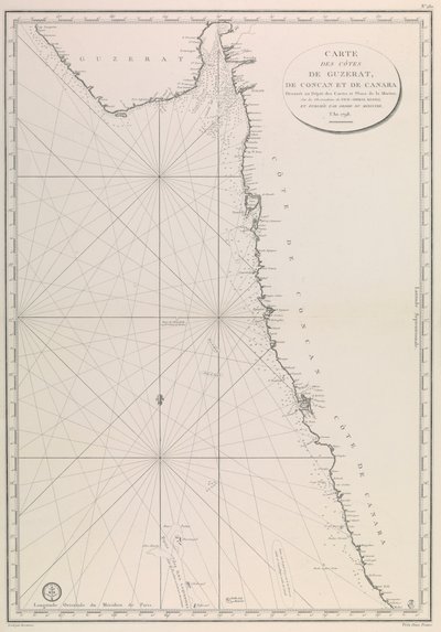 古吉拉特邦海岸地图 作者 法语学校