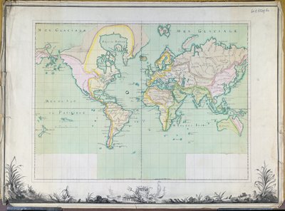 世界地图，1780年 作者 French School