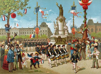 1883年7月14日在共和广场举行的三月学校纪念活动 作者 法语学校