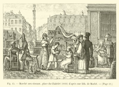 Birdwalk，Place du Chatelet，1820年，dapres是Marlet的一块石头 作者 法语学校