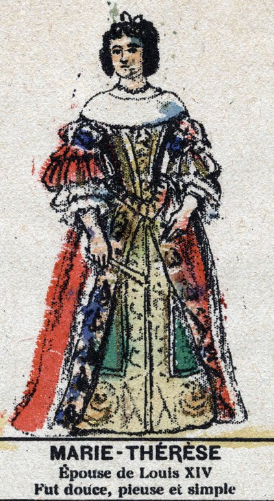 Marie Therese of Austria (1638-1683), Queen of France.In “” Galeriede Kings and Queens of France and illustrious characters from 1643 to 1895”” Image of epinal. 作者 法语学校