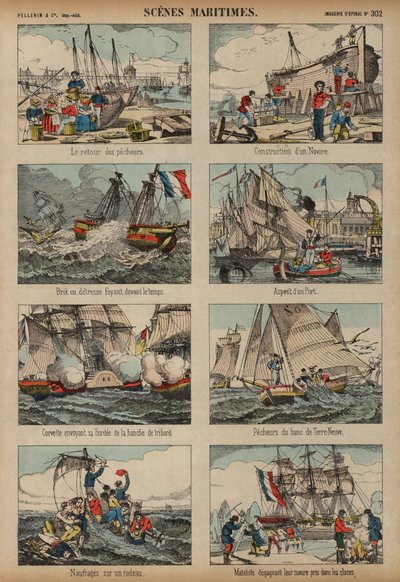 海上场景（彩色雕刻） 作者 法语学校