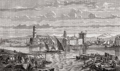 18世纪的马赛，在布列塔尼之后由Pibaraud雕刻，来自Louis Blanc的“法国革命史”（1811-82） 作者 法语学校