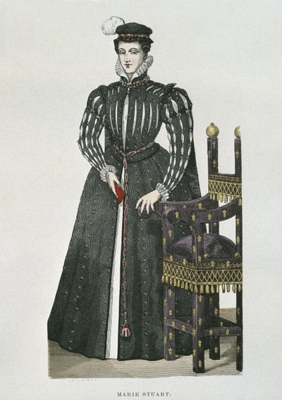 苏格兰玛丽女王（1542-87），来自Recueil de Gaignieres的缩影 作者 法语学校