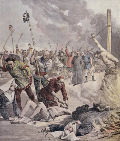 中国大屠杀，来自Le Petit Journal，1891年 作者 法语学校