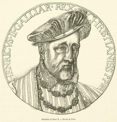 me带LL on的Henri II (engraving) 作者 法语学校