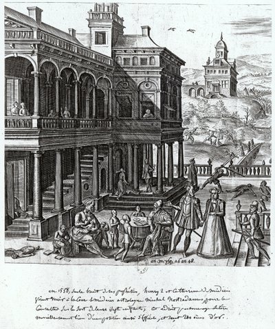 Michel de Nostradame（1503-66）就Catherine de Medici（1519-89）和Henri II（1519-59）1548的七个孩子的命运进行了咨询 作者 法语学校