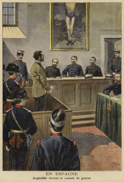 Michele Angiolillo在1897年西班牙战争委员会之前 作者 法语学校