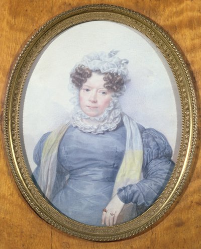 Swetchine夫人的微型肖像（1782-1857）（纸上的wc） 作者 法语学校