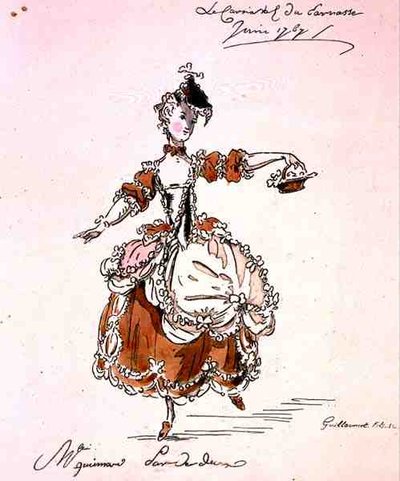 吉玛尔小姐饰演Terpsichore，剧本是由蒙东维勒创作的路易斯-福泽里耶（1677-1752）的作品，由A. Guillaumot Fils制作的摹本。 作者 法语学校
