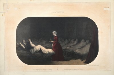 斯卡塔里医院的南丁格尔小姐，由巴黎的Jacomme et Dufat出版，1856年 作者 法语学校