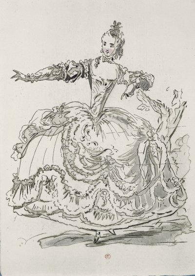 Puvigne小姐作为活雕像，在Pigmalion，由Lamotte创作的歌词，由Jean-Philippe Rameau（1683-1764）1748（彩色版画）组成 作者 法语学校