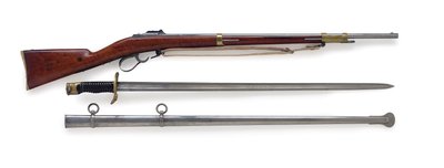 型号1854带有稀缺剑刺刀的Pinfire Fusil Lance de Cent-Gardes，约1856年 作者 法语学校