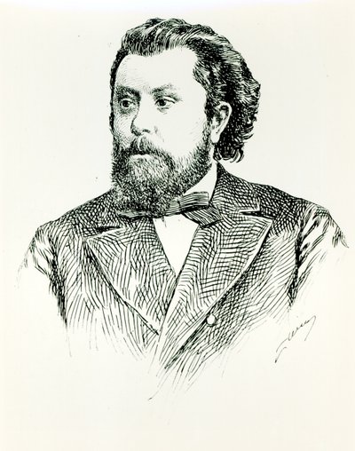 谦虚的彼得罗维奇·穆索尔斯基（1835-81），来自阿尔伯特·苏比斯的“俄罗斯音乐史”的插图，于1898年在巴黎出版 作者 法语学校
