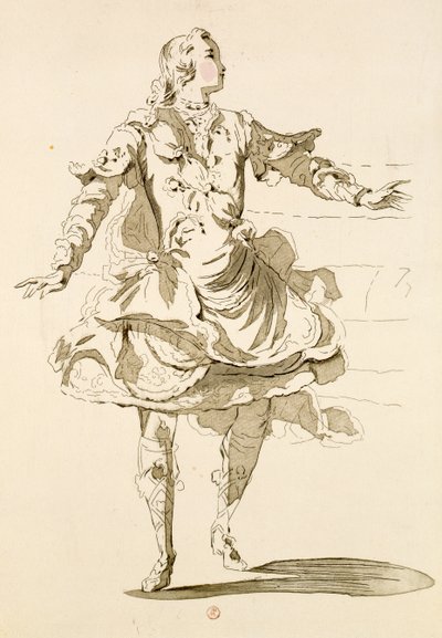 作为Pigmalion的杰里奥特先生，在Pigmalion，由Lamotte创作的歌词，由Jean-Philippe Rameau（1683-1764）1748（彩色版画）组成 作者 法语学校
