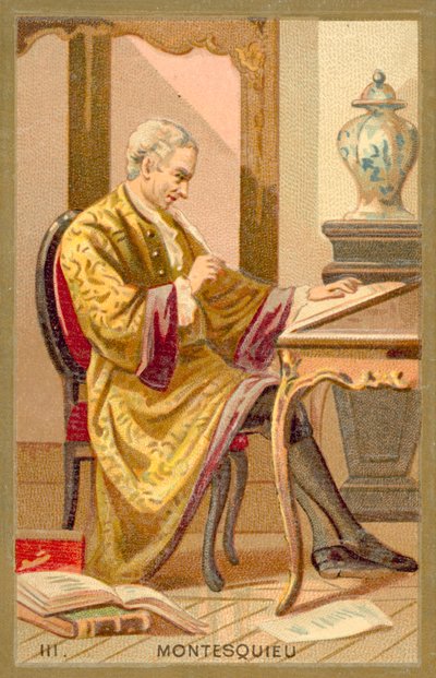 孟德斯鸠，法国政治哲学家和作家（chromolitho） 作者 法语学校