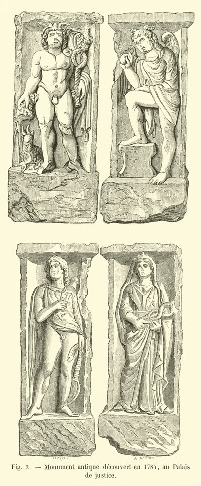 古代纪念碑于1784年在法院大楼发现 作者 法语学校