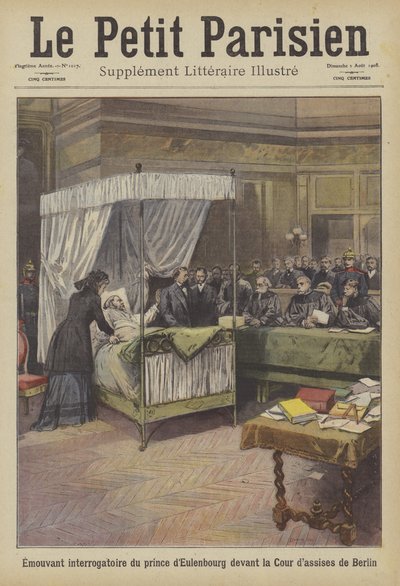 欧伦堡亲王在柏林法庭上的动人证词（彩色石版画） 作者 French School