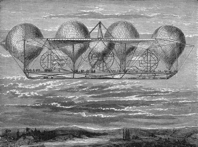 佩廷先生的飞机（1850年设想的项目）--载于《科学专辑；杰出的科学家；伟大的发现》1896。 作者 法语学校