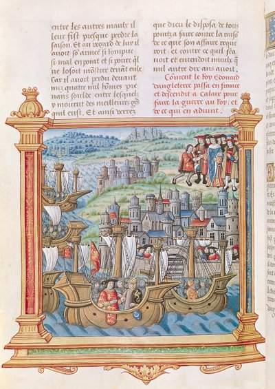 18世纪英国爱德华四世女王登陆加莱，来自Memoires de Philippe de Commines 作者 法语学校