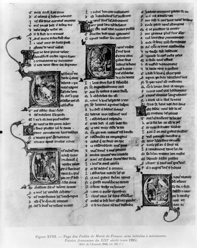 Ms.3142 fol.266 Marie de France（12世纪）的寓言，来自法国诗集，c.1280-90 作者 法语学校