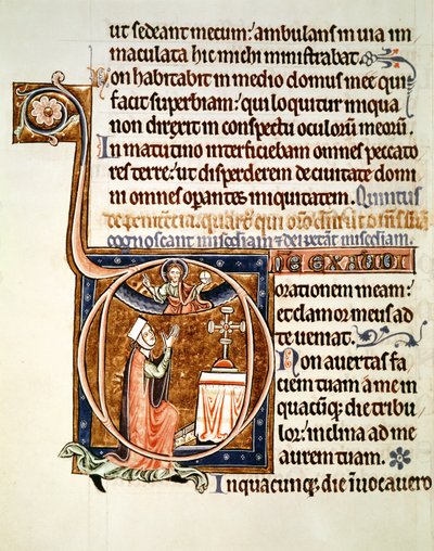 1186 f.122v女士照亮页面，来自圣路易斯的Psalter和卡斯蒂利亚的布兰奇，1225-1250 作者 法语学校