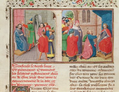 149 t.1 fol.108v女士如何从埃诺斯·德·吉斯的贵族王子历史中选出一位公爵 作者 French School