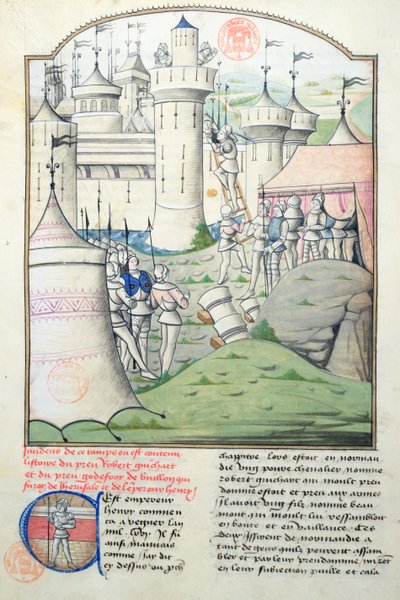 1099年Godfrey de Bouillon夺取耶路撒冷1560号女神和第一次十字军东征中的十字军，来自Fleur des Histoires的缩影 作者 法语学校