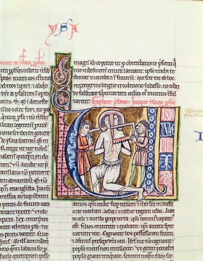 女士21 fol.98v以赛亚的殉道，来自圣经 作者 French School