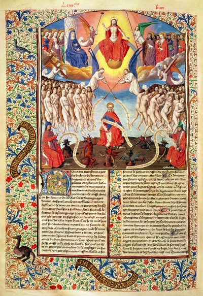 Ms 246 fol.371v最后的审判，来自Hippo的St. Augustine的De Civitate Dei（354-430） 作者 法语学校