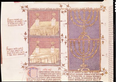 290 Tome女士1 f.89v产品和烛台，来自Nicolas de Lyre的Postilles sur la Bible 作者 French School
