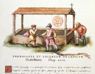 3243号文件：Puy-de-Dome的Saint-Pardoux喷泉，插图来自Nicolas de Nicolay的 "Generale Description du Bourbonnais"。 作者 法语学校