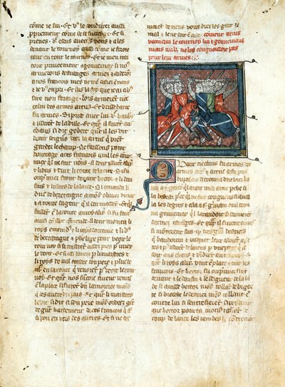 女士403 fol.163骑士之间的战斗，来自罗马dArtus 作者 法语学校