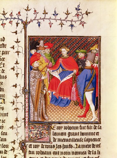 5193 Fol.52r Rosane女士回复了来自人民的使节，来自Giovanni Boccaccio的Jean Sans Peur版De Casibus virorum illustrarium（1313-75）c.1410 作者 French School