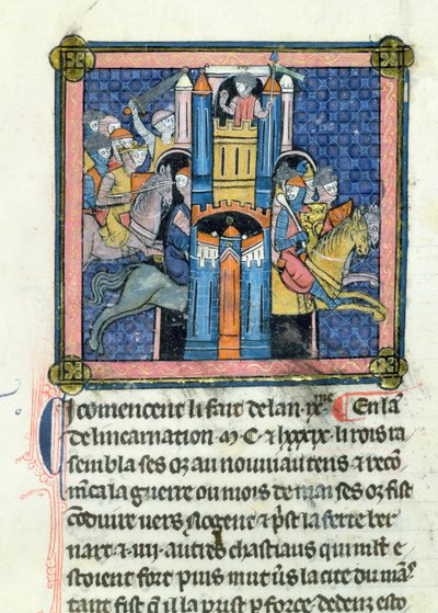 女士702 fol.295 Philippe-Auguste（1165-1223）于1189年拍摄勒芒 作者 法语学校