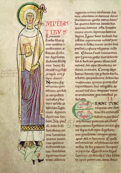 Ms 846 fol.137v历史上我最初描绘的是来自Recueil de Vie des Saints的St. Richrudius 作者 法语学校