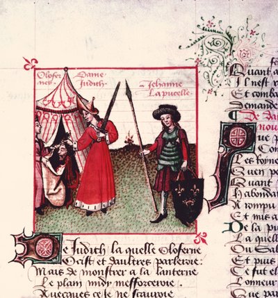 12476女士，Judith和Holofernes以及Joan of Arc（1412-31）来自Le Champion des Dames by Martin le Franc（1410-61）1451 作者 法语学校