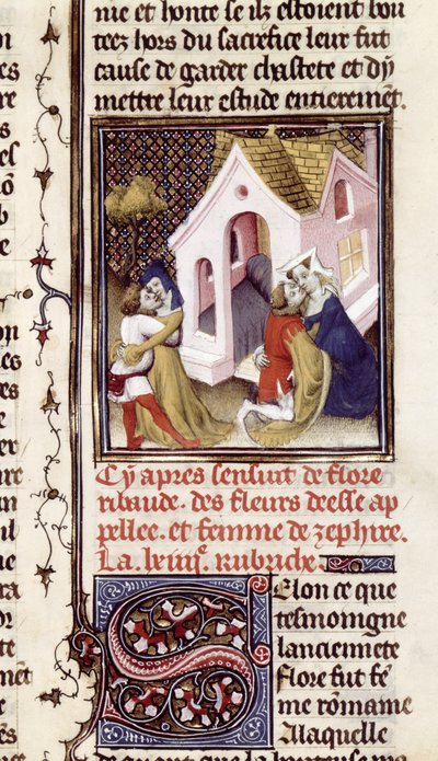 女士598 f.97妓女，来自The Clairs and Nobles Women，来自Giovanni Boccaccio（1313-75）c.1403 作者 法语学校