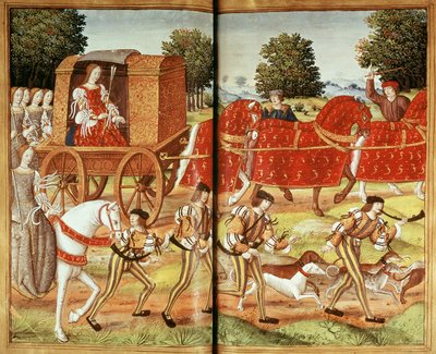 Ms 874 f.31v A Hunt，来自Ovids书信的插图 作者 法语学校