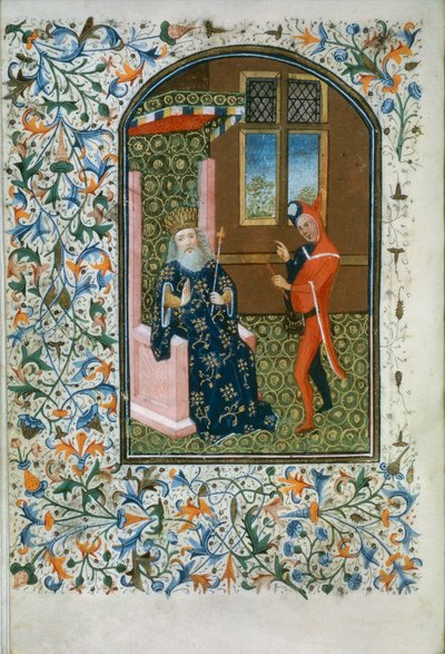 Gen 288 f.156v King and jester，c.1460 作者 法语学校
