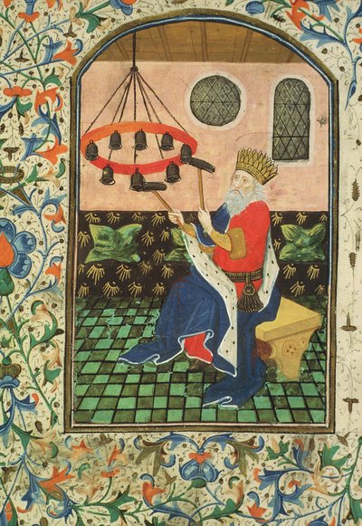 Gen 288 f.183v King and music，c.1460 作者 法语学校