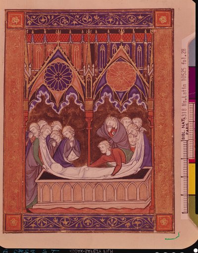 Lat 10525 Fol.28迦南的雅各葬，来自圣路易斯的Psalter，c.1258-70 作者 法语学校
