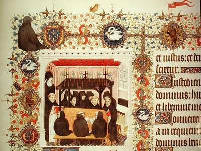 Ms Lat 919 公爵夫人的哀悼，有纹章和动物细节，来自Grandes Heures de Duc de Berry的作品 作者 法语学校