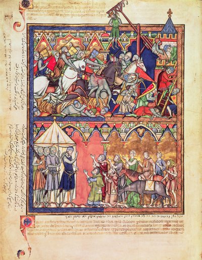 M 638 f.10v Joshua，来自摩根图片圣经，c.1244-54 作者 法语学校
