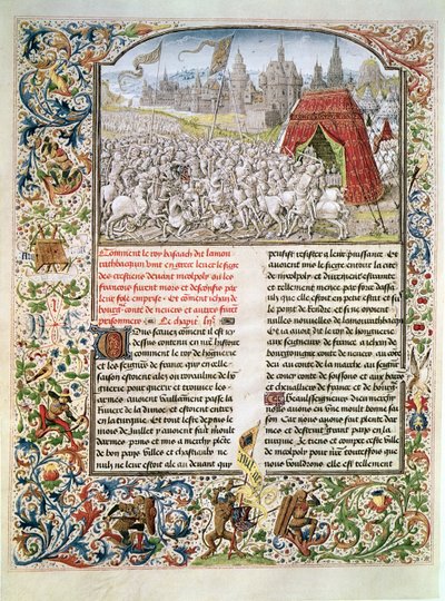 女士t.4 fol.230尼科波利斯战役于1396年传来Breslau手稿，来自Froissarts Chronicle，1472 作者 法语学校