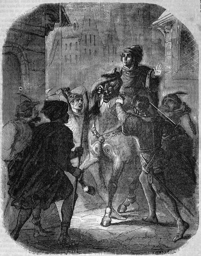 奥尔良公爵瓦卢斯一世（1372-1407）在老庙街被Jean Sans Ppeur谋杀--《法国历史》，L.-P.著。Anquetil 作者 French School