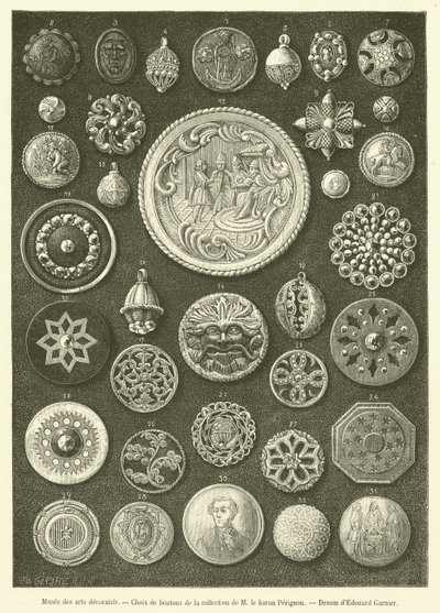 Musee des arts decoratifs, Choix de boutons (engraving) 作者 法语学校