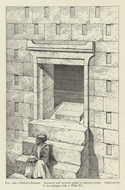 Naksh-i-Rustem，入口和倾斜的飞机到殡葬塔 作者 法语学校