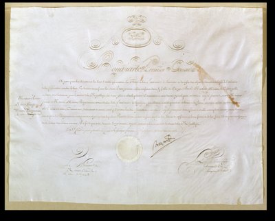 Napoleon Bonapartes（1769-1821）授权美国于1803年4月30日购买路易斯安那州（墨菲纸上的墨水） 作者 法语学校